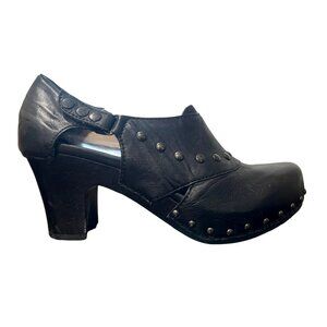 Dansko Leather Studded Heel Ryder Clogs Ankle Strap Black Y2K Size 42 / 11.5